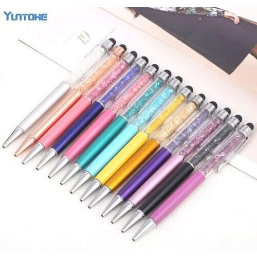 Wholesale - Luxury Diamond Crystal 2 in 1 Touch Screen Capacitive Stylus Ball Pen For Mobile Phone PC Tablet iPad 300pcs/lot