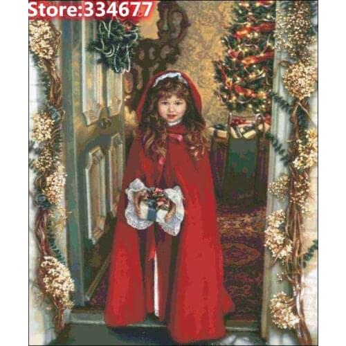 Bearing Gifts Girl Sewing Kit Top Quality Embroidery Needlework 14CT Unprinted Art Cross Stitch Kits DIY Handmade Decor