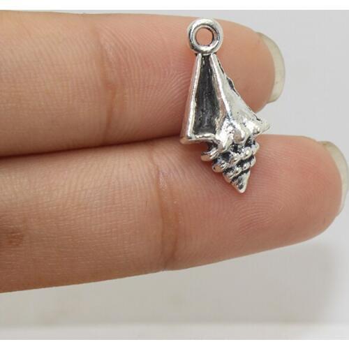 20pcs 21*11*6mm Charms conch DIY Retro Jewelry Braclet Necklace Antique silver pendant