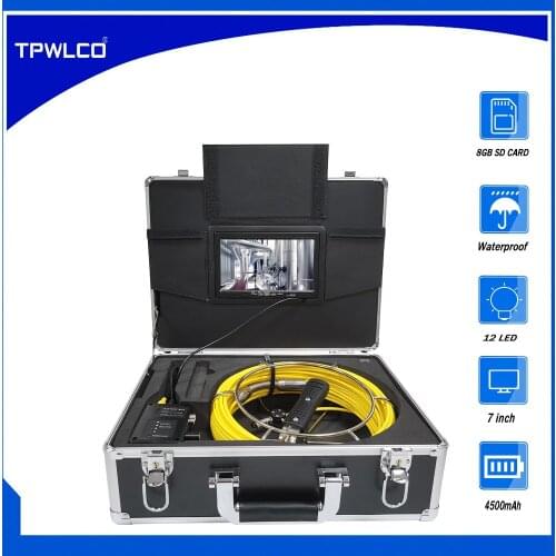 20M Pipeline Detector Industrial Endoscope 23MM 4500mAh Underground Drain Pipe Sewer Inspection Camera with DVR Video Recorder
