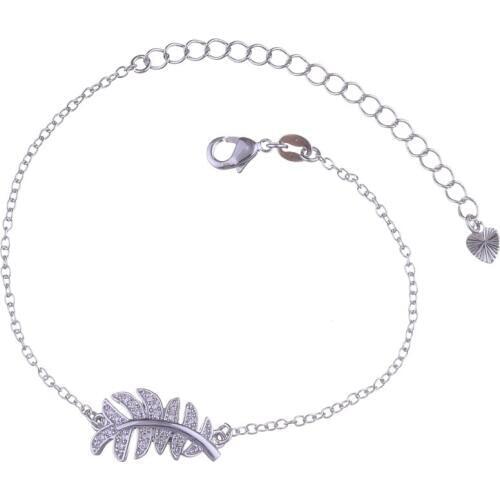 Adjustable Bracelets Women Link Chain Charms Jewelry Copper Zircon Leaf Bracelets For Wedding gift kawaii jewelry