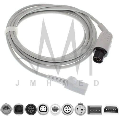 Compatible with 6Pin MEK Abbott,Uath,Edward,BD PVB IBP pressure transducer adapter cable