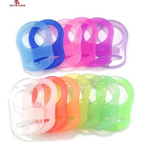 Sutoyuen 500pcs MAM Ring Button Style Pacifier Adapter Ring BPA Free Food Grade Silicone Baby Pacifier Clips Holder Rings