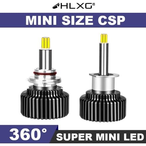 HLXG HB3 HB4 9005 9006 360 LED 9012 H8 H9 bulb lamps CSP Chips 20000LM Auto Light Source 24 Sides 12V LED H1 H7 h11 led h4 6000k