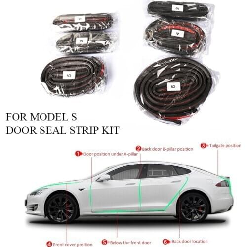Car Door Seal Strip Kit Soundproof Strip Noise Insulation Weather Strip Sealing for Tesla Model S