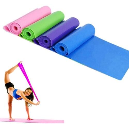 1.5m Yoga Pilates Stretch Resistance Band Exercise Fitness Band Training Elastic Exercise Fitness Rubber 150cm High Quality M037