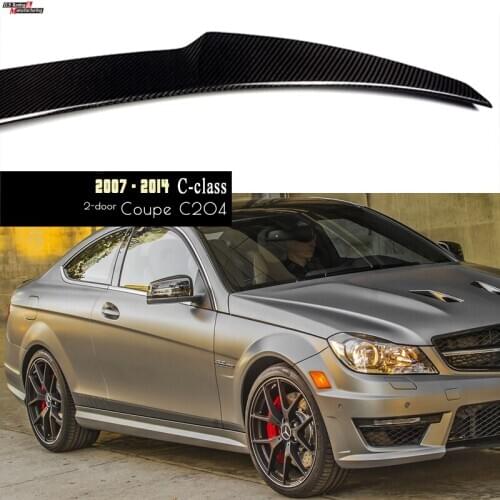 Rear Deck Spoiler CF Boot Wing for Mercedes C204 C Coupe 2007 - 2014, High Gloss Finish, UV Cut