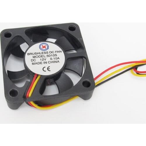 1pc Brushless DC Cooling Fan 50x50x10mm 5010S 7 blades 12V 0.10A 3pin Connector