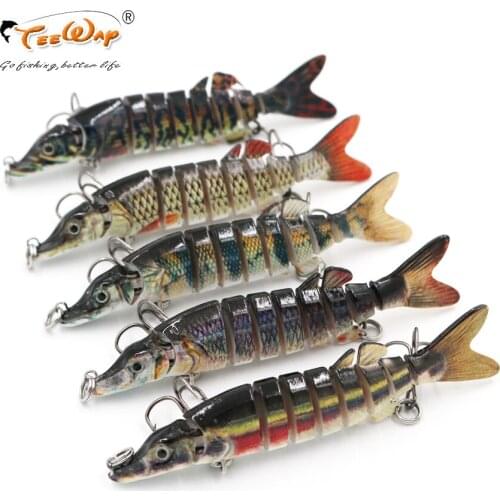 Teeway 1Pcs 9cm 7g Fishing Lures 9 Segments Swimbait Crankbait Fishing Lure Hard Bait with Artificial Hooks Fishing Wobblers