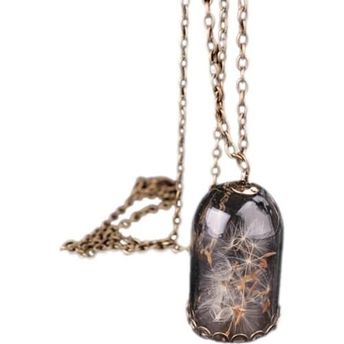 1pc Fashion Women Girls Dandelion Decor Pendant Necklace Retro Creative Charm Necklace Jewelry Accessories Party Dress Up