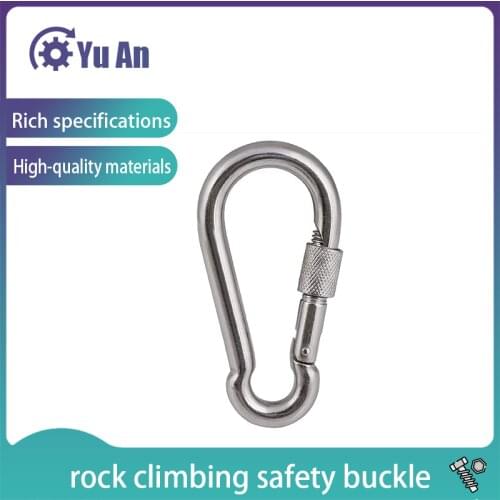 Rock Climbing Safety Buckle Quick Hanging Mountaineering Buckle Quick/Slow Falling Safety Spring Buckle Stainless Steel 2PCS
