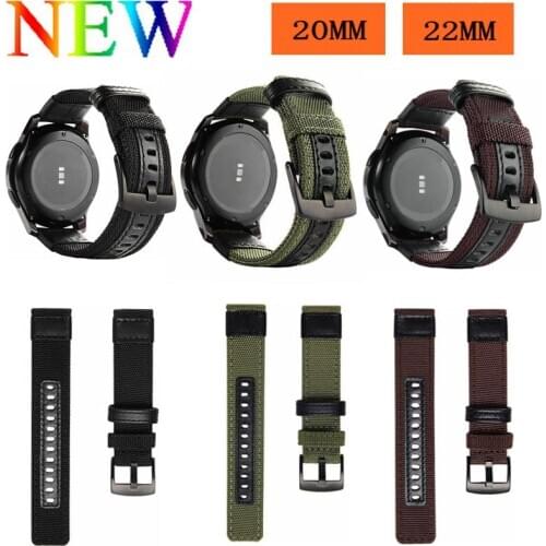 20mm 22mm Woven Nylon Replacement Strap Sport Wristband Bracelet For Garmin vivomove HR Vivoactive 3 Samsung Gear S3 Amazfit BIP