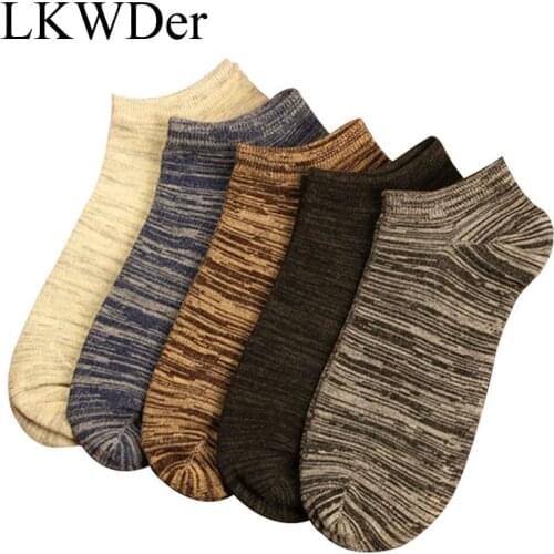 LKWDer 3 Pairs/Lot Mens Ankle Socks Summer Vintage Nation Style Casual Short Socks Men Low Cut Male Boat Socks Meias Calcetines