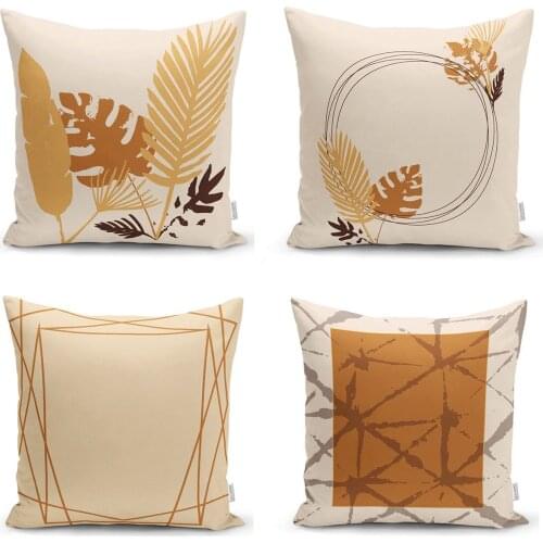 4'lü Digital Printed Custom Design Decorative Cushion Pillow Decorate Case High Quality Stylish Home Garden Room Kitchen Gift Useful Colorful