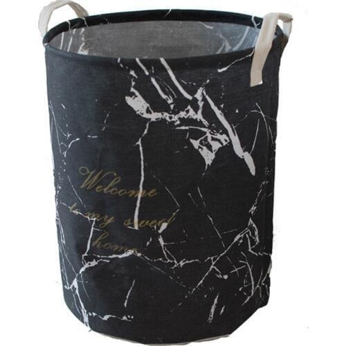 4PCS / LOT Portable Marbling Laundry Basket Dustproof Drawstring Bag Children Toy Sort Storage Bucket