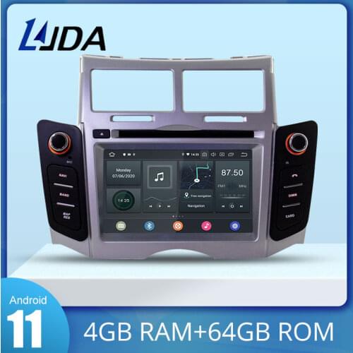 LJDA Android 10.0 Car DVD Player For Toyota Yaris 2005-2011 Wifi GPS Navigation Stereo 2 Din Car Radio 4G+64G Multimedia DSP IPS