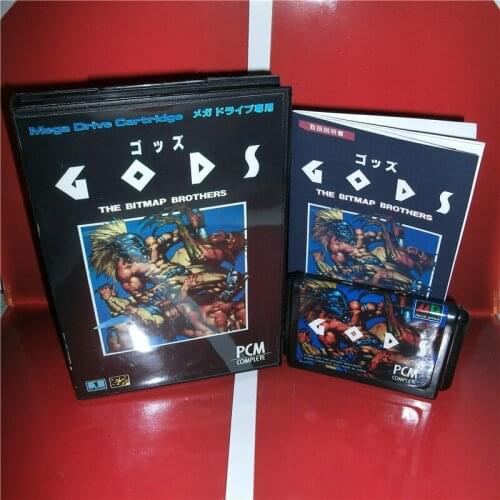 Gods Japan Cover with Box and Manual for MD MegaDrive Genesis Video Game Console 16 bit MD card