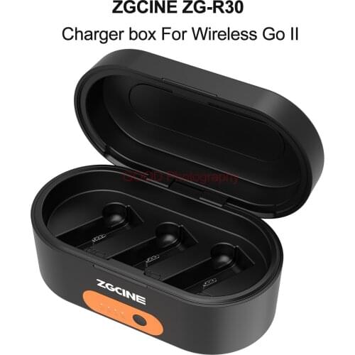 ZGCINE ZG-R30 Portable Fast Charging Case Box for Rode Wireless GO I II Microphone Charger Box with 3400mAh Built-in Battery