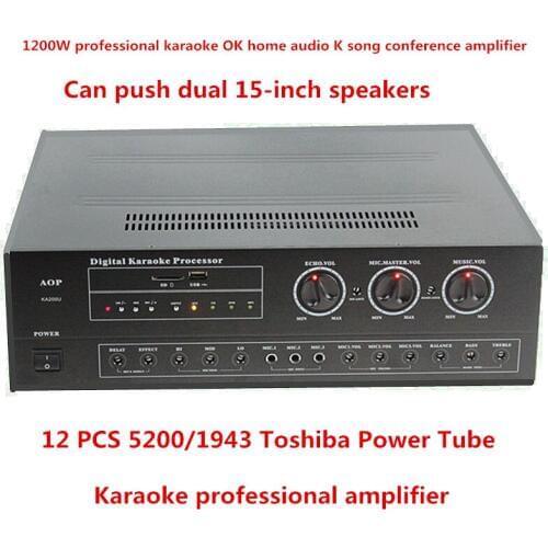 KA200U 2.0-channel stereo 1200W 5200/1943 power tube professional karaoke OK home audio k-song conference amplifier