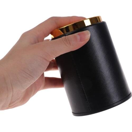 KTV PU Leather Flannel Mute Leather Dice Cup Black Dicebox Supplies For Bar Dice Cup Bar Game Supplies
