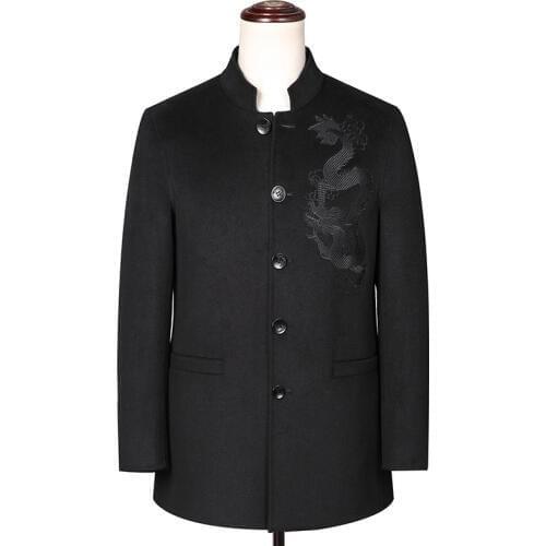 Brand New Design Single Breasted Causal Wool Coat For Mens High Quality Brand Germany Woolen Jacket Long Pea Coat