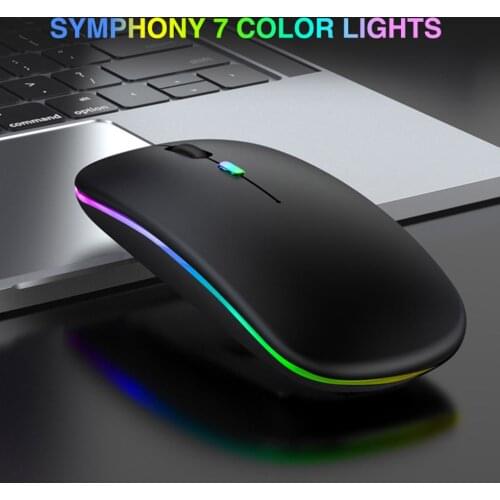Wireless Mouse RGB Bluetooth Computer Mouse Silent Rechargeable Ergonomic Mouse With LED Backlight USB Optical Mice For Laptop