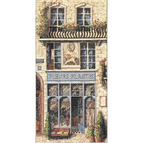 Top Quality Beautiful Lovely Counted Cross Stitch Kit French Flower Shop Fleurs Plantes Florists Florist dim 13704