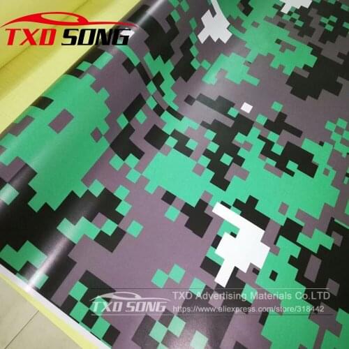 New arrival Car Styling Black green digital Camouflage vinyl Matt Black green digital Camo sticker Green black digital car film