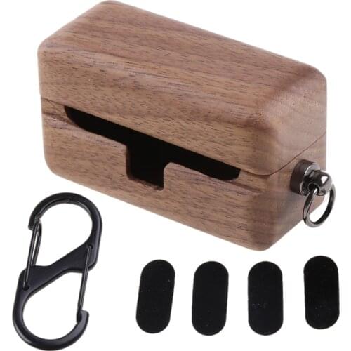 Y1AE Anti-fall Wooden Case Compatible with-S-ony WF-1000XM4 Wireless Earbud Charging Case Anti-drop Protective Case