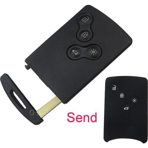 High Quality Remote Smart Card Key Shell For Renault Laguna Koleos Clio 4 Button Auto Car Key Case Fob with Blade Fast Shipping