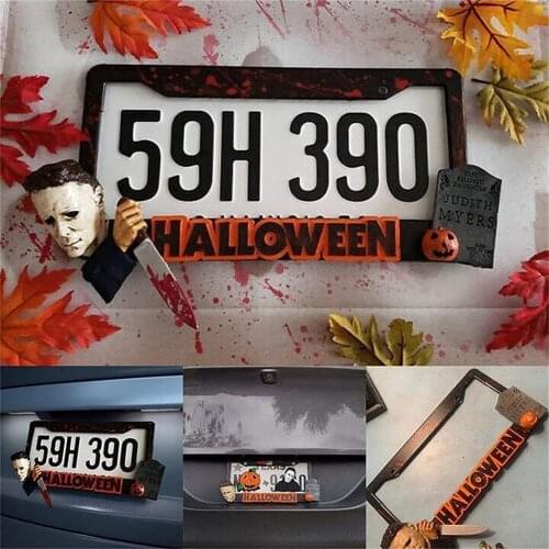 American License Plate Frame Halloween Personality Metal Iron Universal USA Car Number Plate Frame Car Accessories