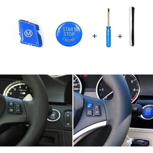 Car Steering Wheel M Button Switch Button Cover For BMW E90 E91 E92 E93 3 Series M3 Sport Start Stop Engine Replacement Switch