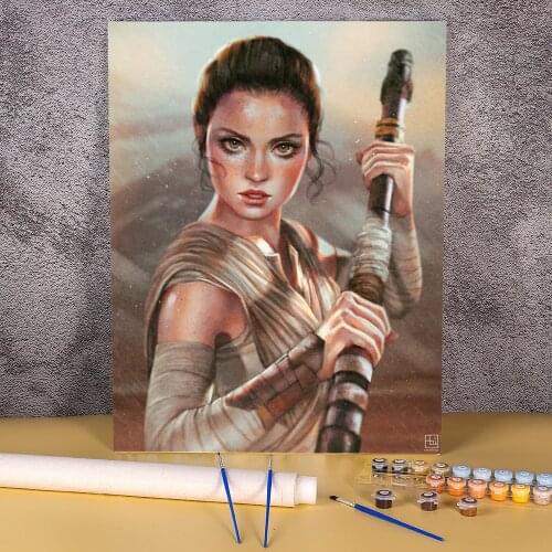 Cartoon Girl Woman DIY Painting By Numbers Complete Kit Acrylic Paints 40*50 Picture By Numbers Photo Home Wholesale