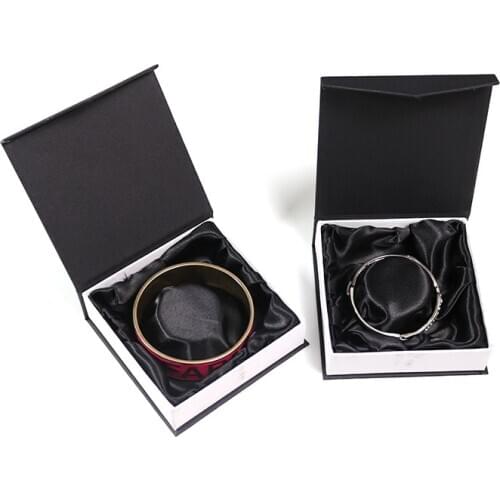 12pcs New Black and White Jewelry Box Craft Hard Paper for Bracelet Bangles Packaging Display Wholesale