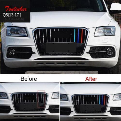 Tonlinker Cover sticker For AUDI Q3 Q5 2013-17 Car Styling 3 PCS ABS Exterior 3 colors Racing grills Decoration Cover sticker