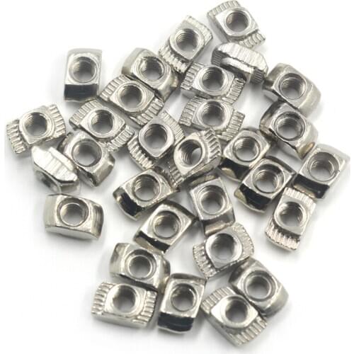 Carbon Steel 20 Series European T Sliding Nut Block Slot Nuts Drop In M4 Pack of 50