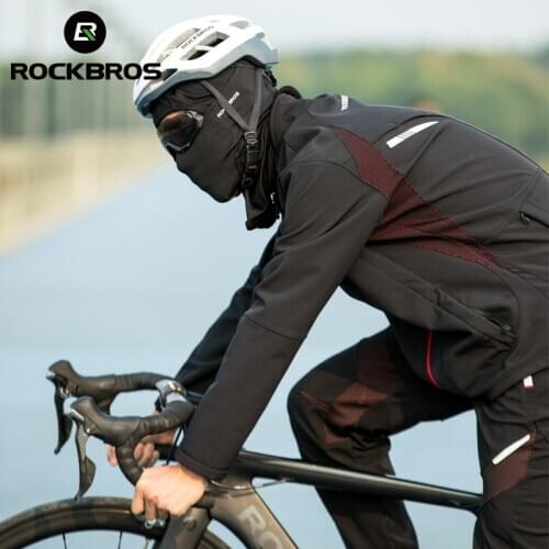 ROCKBROS Winter Cycling Jersey Men Thermal Fleece Windproof Female Male Bicycle Clothing Reflective Water Repellent Sportswear
