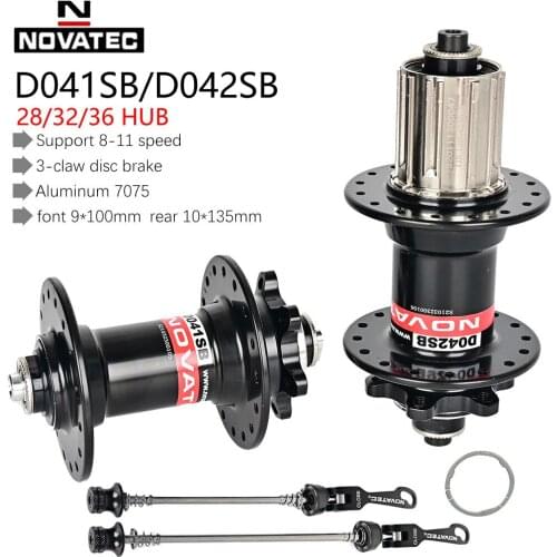 Novatec Bike Hub D041SB D042SB Disc Card Brake MTB Mountain Bike Hub Bearing Bicycle Hubs 28 32 36 Holes Black 8/9/10/11Speed
