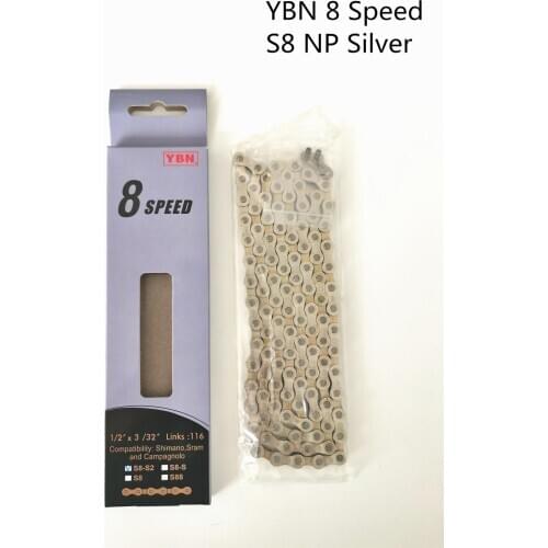 YBN 8 Speed Bicycle Chain compatible with Shimano Sram Campagnolo,and mountain bikes and road bikes