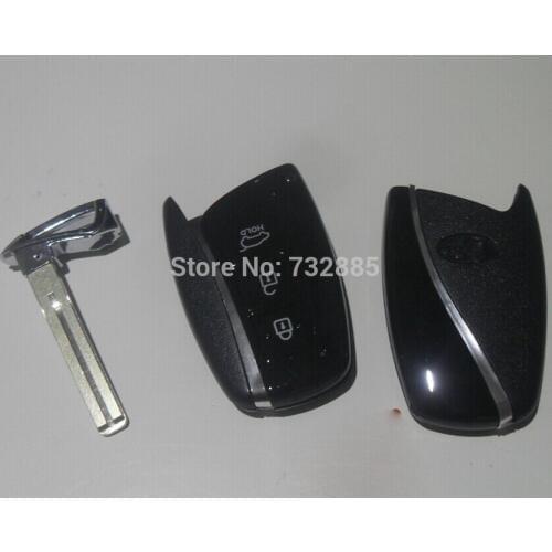 Replacement 3 Buttons Smart Remote Key Shell For Hyundai Santa Fe, IX45,Gerui Equus Uncut Blank Blade FOB Case