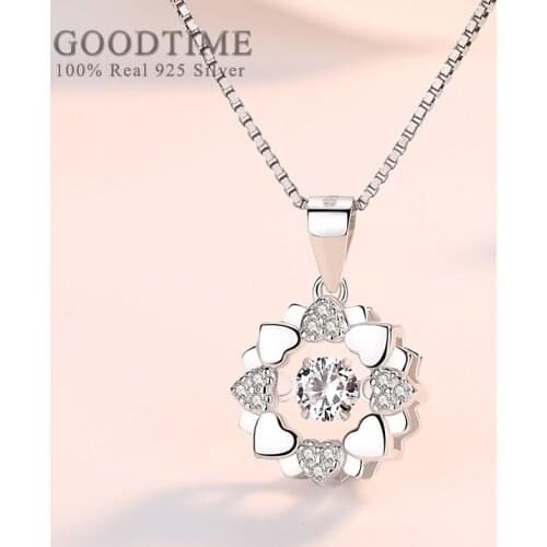 Luxury Rhinestone Pendant For Women 925 Sterling Silver Zircon Box Chain Necklace Jewelry Anniversary Gift For Wedding Party