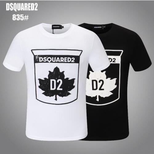 Tide brand Dsquared2-Advanced printing, simple round neck short sleeve, couple style, 2021 womens clothing 835