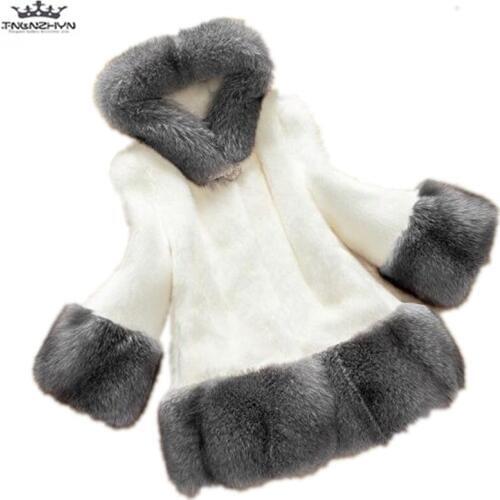 Tnlnzhyn 2019 Winer Faux Fur Coat Women Hooded Fur Jacket Mink luxury Women Coat Imitation Fur Jacket Women Coat Plus Size 5XL