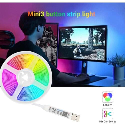 0.5-5m 18 Leds/M LED Light String USB Powered 5050 RGB Light Strip Bluetooth-Compatible Control Lamp String Home Holiday Light