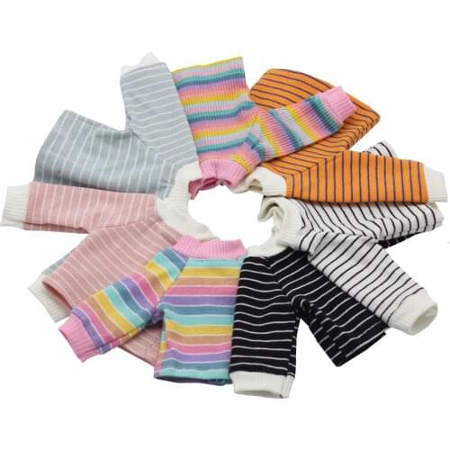 1/6 Doll Rainbow Pattern Clothes Dress Fashion Black And White Striped T-shirt Dress For 12Inch Bjd DBS Doll, YSD Doll