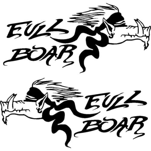 12.7CM*12.2CM Creative Wild Boar Cartoon Vinyl Car Sticker Decal C13-000648