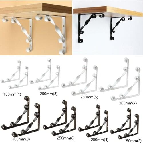 2Pcs Iron Heavy Duty L Corner Brace Joint Shelf Bracket Wall Hanging Angle Bracket