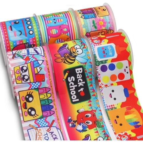 3 Inch 75 mm Cartoon Printed Grosgrain Ribbons For Hair Bows Craft Suppliers 54917