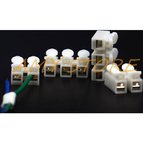 30Pcs Motorcycle Car Boat Electrical Spring 2/3Pin Way Cable Connector CH2 CH3 Quick Splice Lock Wire Terminals White 0.5-2.5mm2