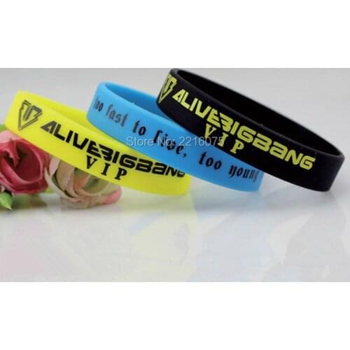 300pcs too fast too live too young too die K-POP BIGBANG wristband silicone bracelets free shipping by DHL express